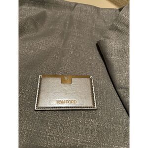 Tom Ford Cardholder Wallet Business Cards Holder Leather Logo Monogram Gold New